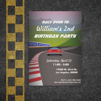 Race Race Car Kindergeburtstag Party Einladung