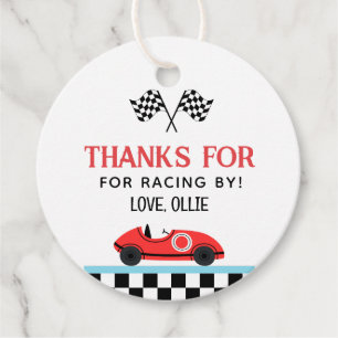Race Red Car Vielen Dank für Ihr Rennen von Geschenkanhänger