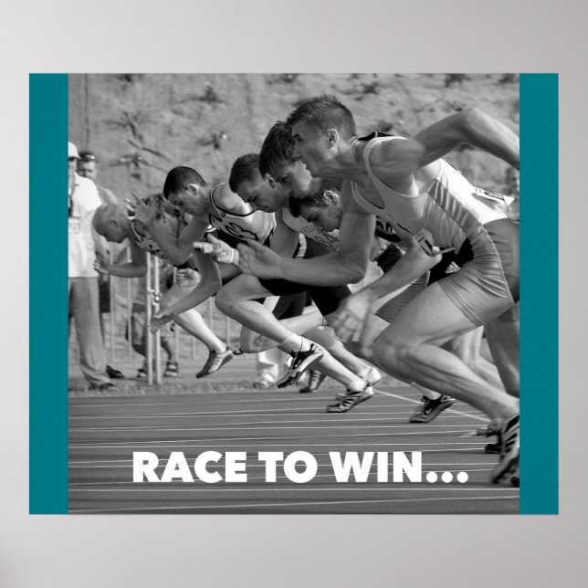 Race to Win - Motivierend Running Poster (Vorne)