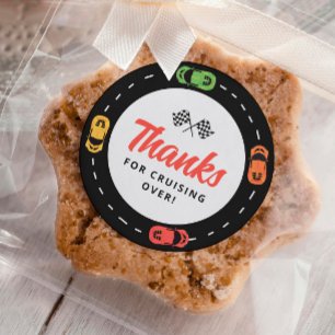 Race Track Cars Boys 2. Geburtstag Runder Aufkleber