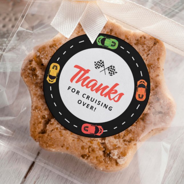 Race Track Cars Boys 2. Geburtstag Runder Aufkleber (Von Creator hochgeladen)