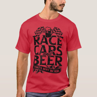 Race Track Flag Fast Cars Bierrennen deshalb Dr. T-Shirt
