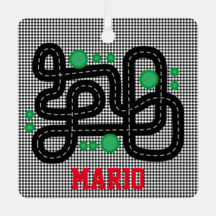 Race Track Kids NAME FOTO LKW Spaß Ornament Aus Metall