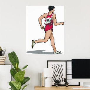 Race Walker Athlete Sportläufer in Motion Poster