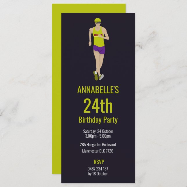 Race Walking Einladung (Vorne/Hinten)