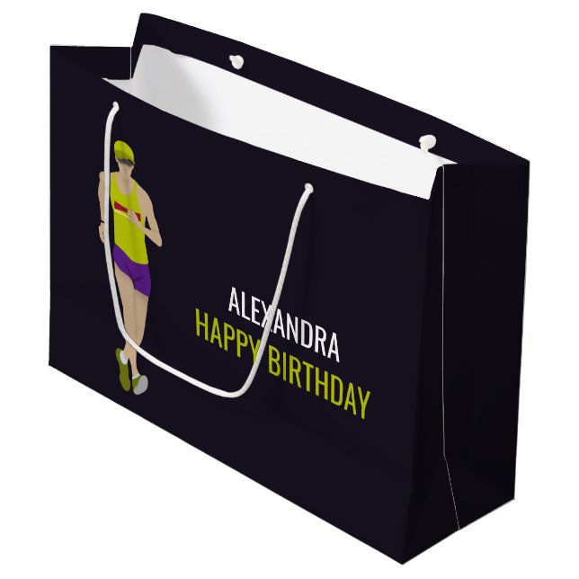 Race Walking Große Geschenktüte (Vorderseite Schrägansicht)