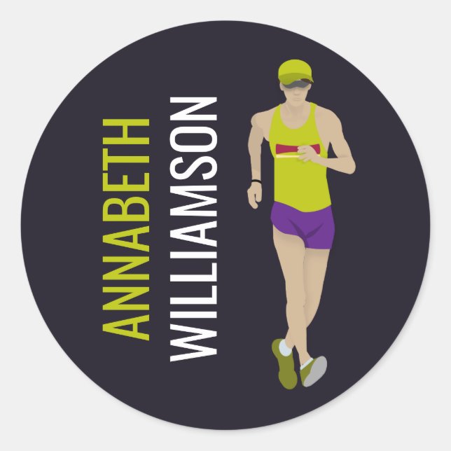 Race Walking Runder Aufkleber (Vorderseite)