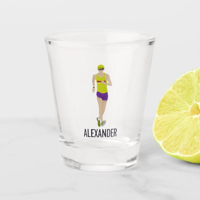 Race Walking Schnapsglas (Vorderseite)