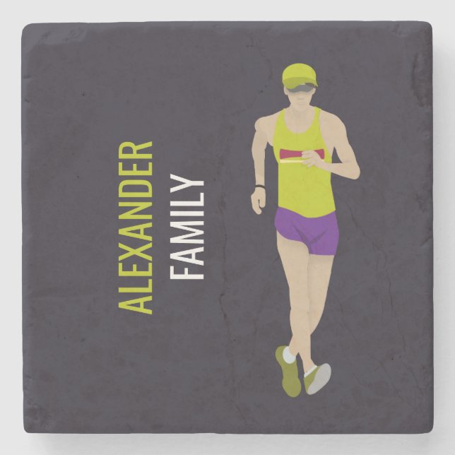 Race Walking Steinuntersetzer (Vorderseite)