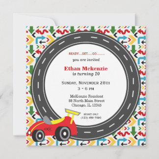 Racecar Birthday Einladung