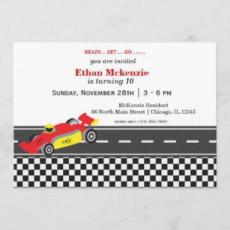 Racecar Birthday Einladung