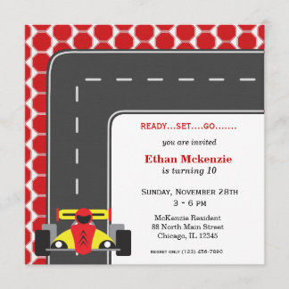 Racecar Birthday Einladung