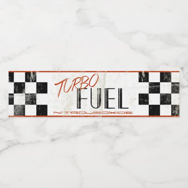 Racecar Party Wasser Flasche Etikett (Einzelnes Label)