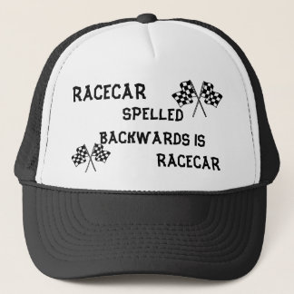 RACECAR RÜCKWÄRTS GESCHRIEBEN HAT TRUCKERKAPPE