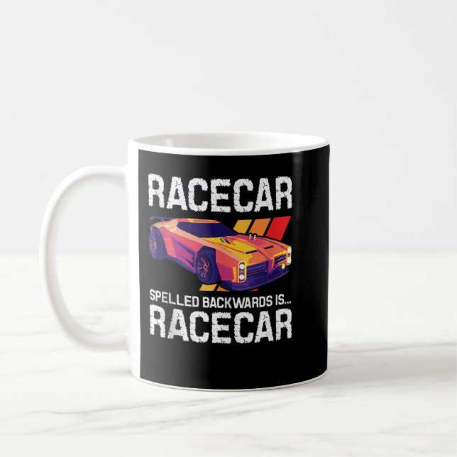 Racecar rückwärts geschrieben - Racer Mechanic Rac Kaffeetasse (Links)