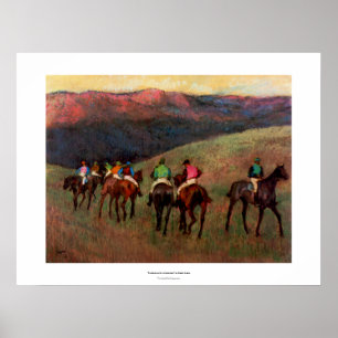 Racehoras in der Landschaft Jockeys Pferdekunst De Poster