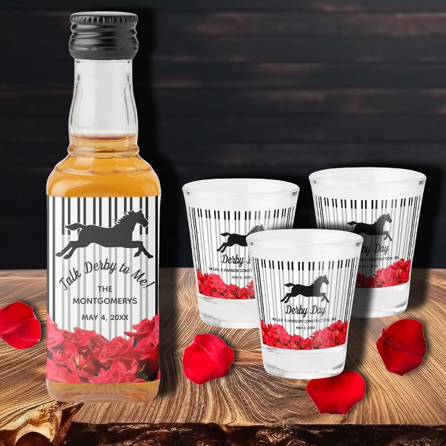 Racehori und Rose Derby Day Schnapsglas (Shot glasses and liquor bottle labels sold separately in our collection.)