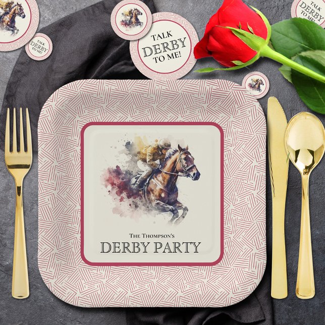 Racehorse Derby Roter Platz Pappteller (Paper plates and confetti sold separately in our collection.)