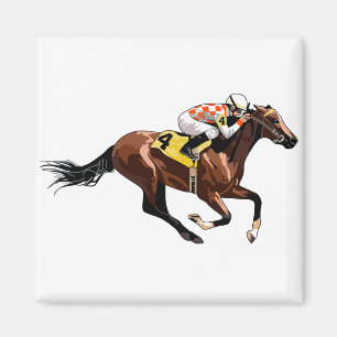 Racehorse und Jockey Magnet