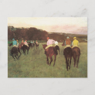 Racehorses bei Longchamp von Edgar Degas Postkarte