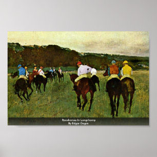 Racehorses in Longchamp von Edgar Degas Poster