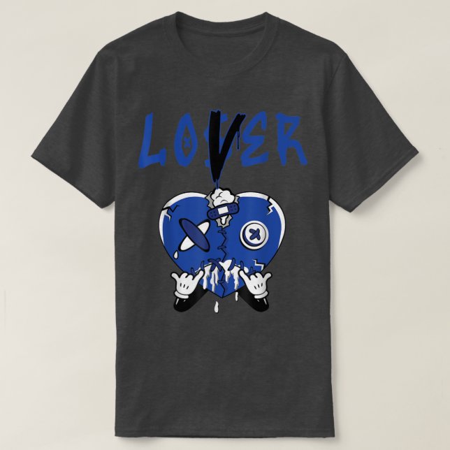 Racer Blue 5s T-Shirt zum Loser Lover Heart 5 Ar (Design vorne)
