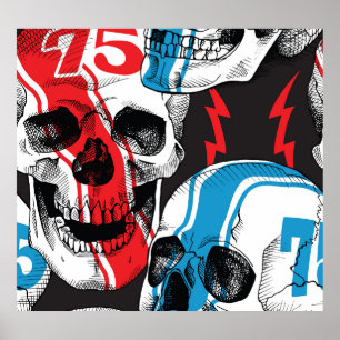 Racer Skull: Vintage Nahtlose Rebellion. Poster