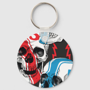 Racer Skull: Vintage Nahtlose Rebellion. Schlüsselanhänger