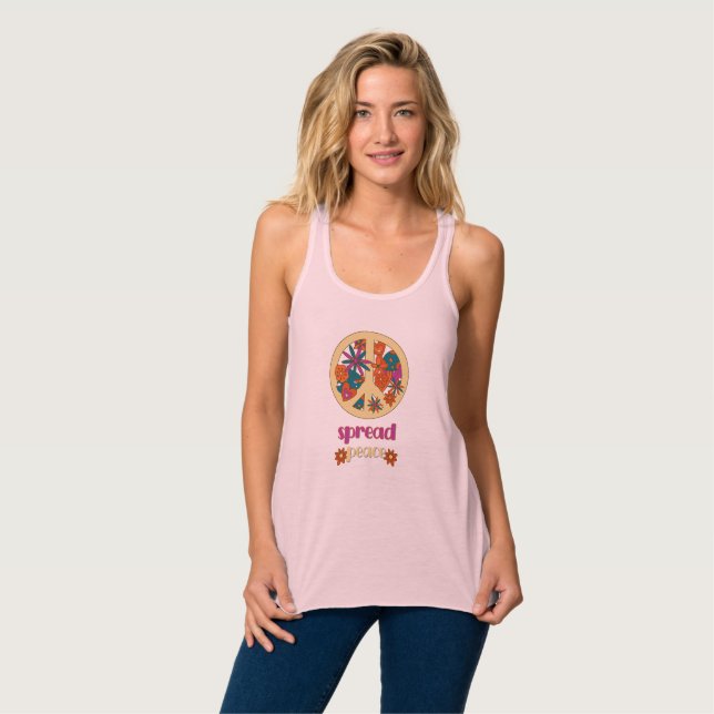 Racerback Tank Top mit Hippie Neo-Soul Drehung (Vorderseite Vollansicht)