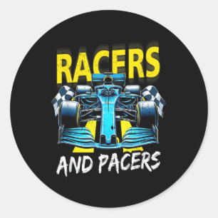 Racers And Pacers Rennwagen Die Kunst Des Rennens  Runder Aufkleber