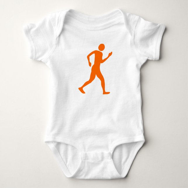 RaceWalking - Orange Baby Strampler (Vorderseite)