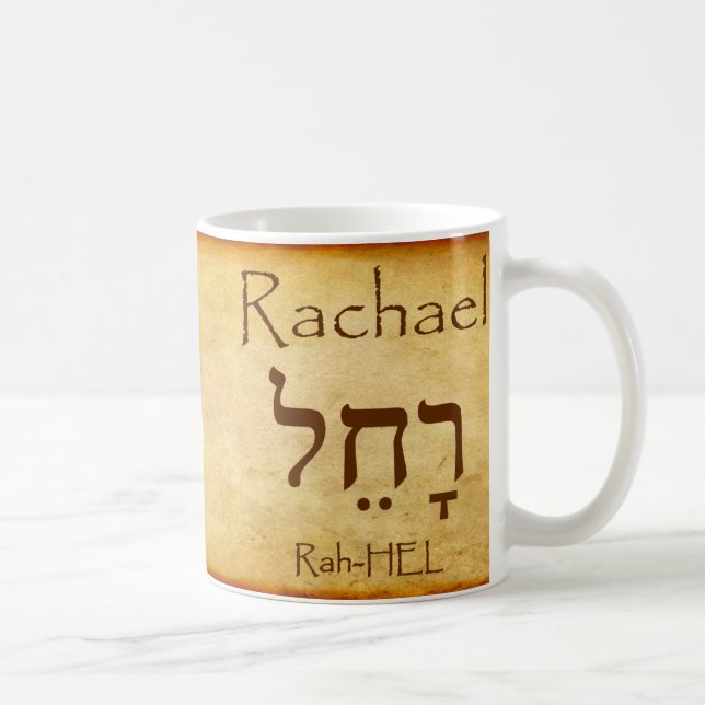 RACHAEL Hebrew Name Tasse (Rechts)