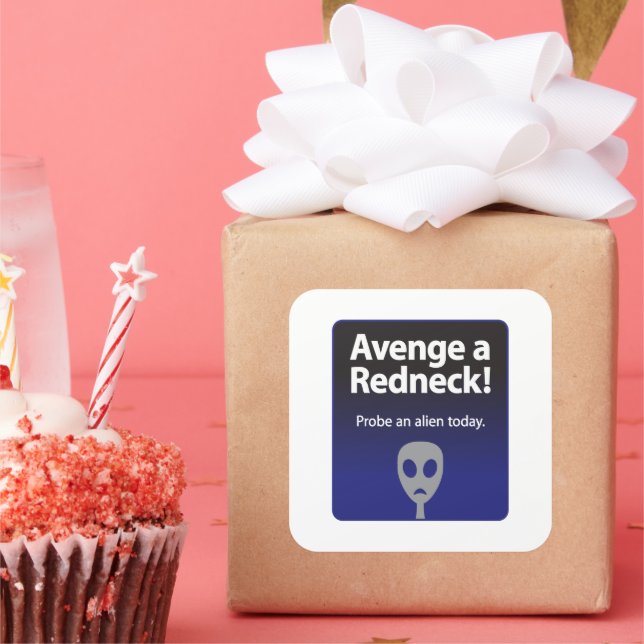 Rache einen Redneck Quadratischer Aufkleber (Party)