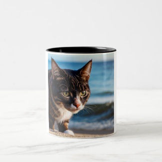Rache Kitty Coffee Tasse: Zwei-Tone-Keramiken-Tass Zweifarbige Tasse