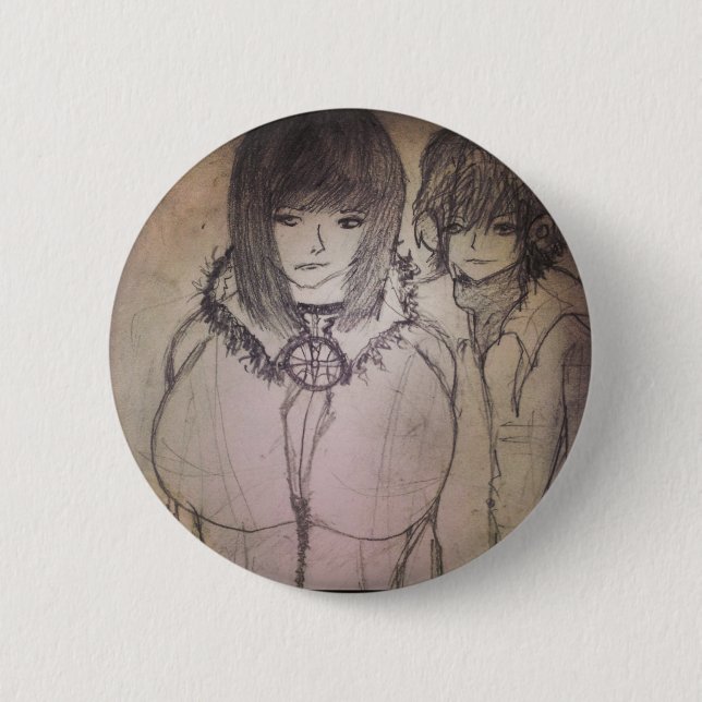 Racheal Big Bosom Manga animgirl Button (Vorderseite)