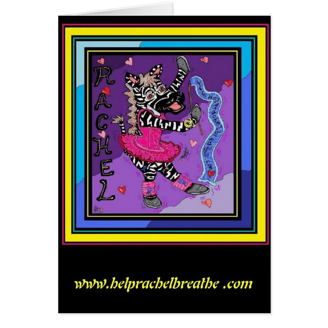 Rachel Balleria Zebra-Karte (Vorne)