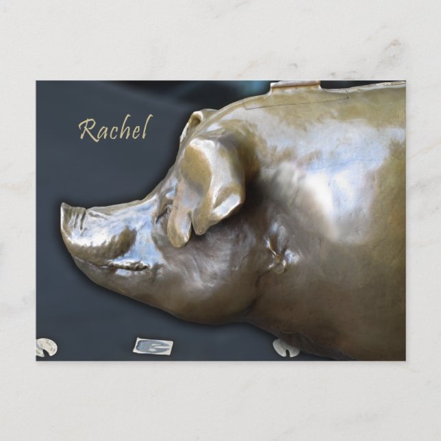 RACHEL DER PIGGY BANK Postkarte (Vorderseite)