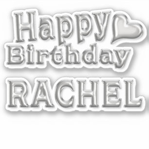 Rachel Happy Birthday silver Aufkleber Sticker