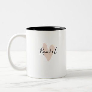 Rachel Heart Name Graphic Zweifarbige Tasse