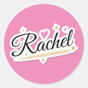 Rachel-Name niedliches Design Runder Aufkleber