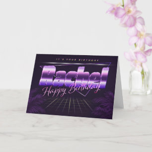 Rachel Name Vorname lila retro Karte Geburtstag