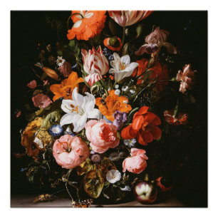 Rachel Ruysch - Blume in einer Glasvase Poster