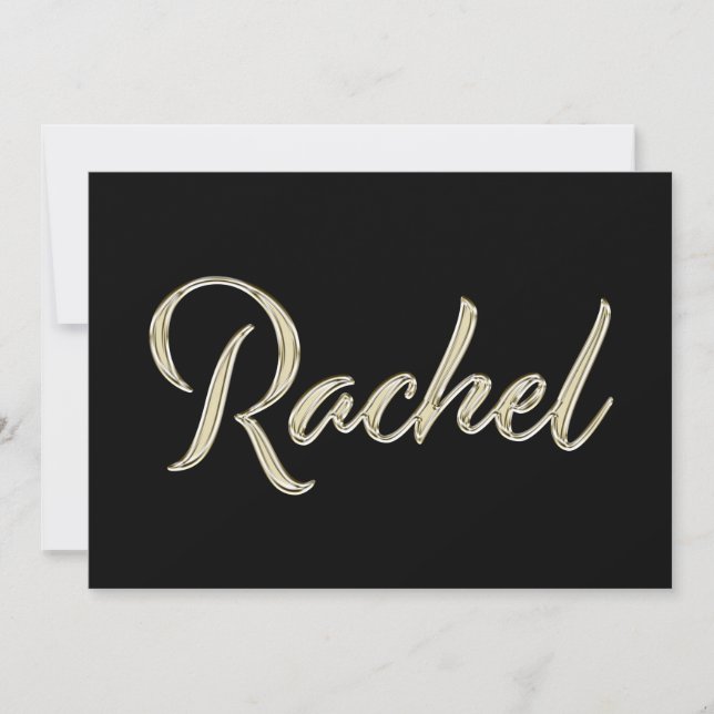 Rachel white gold Handwriting Karte (Vorderseite)