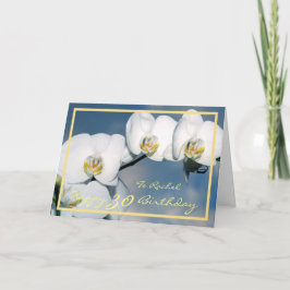 Rachel White Orchids Eleganter Goldrahmen Karte