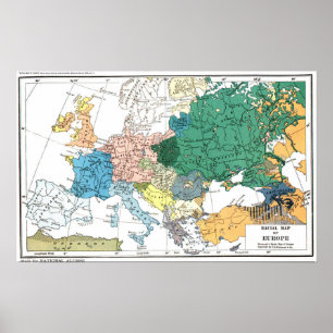 Racial Map of Europe Poster