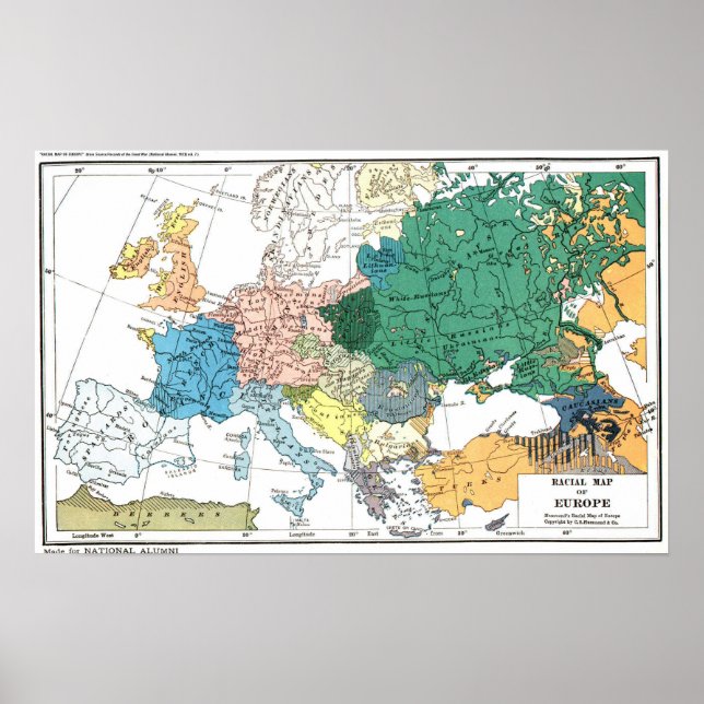 Racial Map of Europe Poster (Vorne)