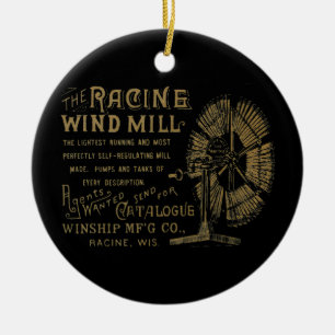 Racine Wind Mill Racine Wisconsin Keramik Ornament