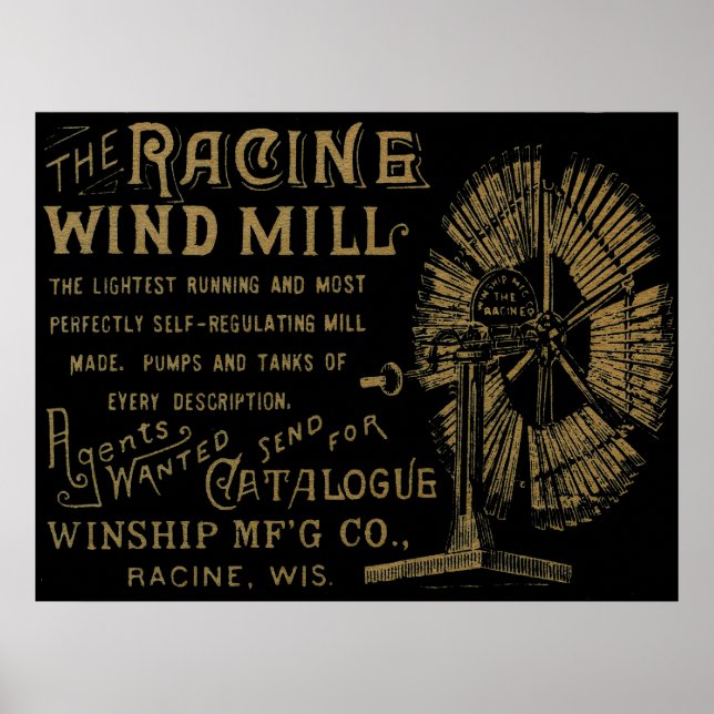 Racine Wind Mill Racine Wisconsin Poster (Vorne)