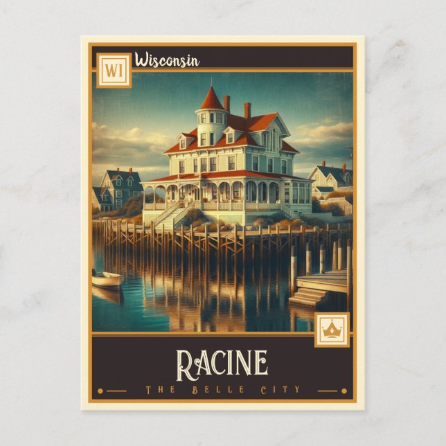 Racine, Wisconsin | VINTAG Postkarte (Vorderseite)