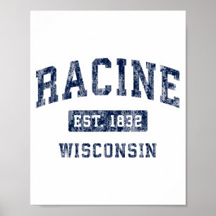 Racine Wisconsin Wi Vintage Established Premium T- Poster